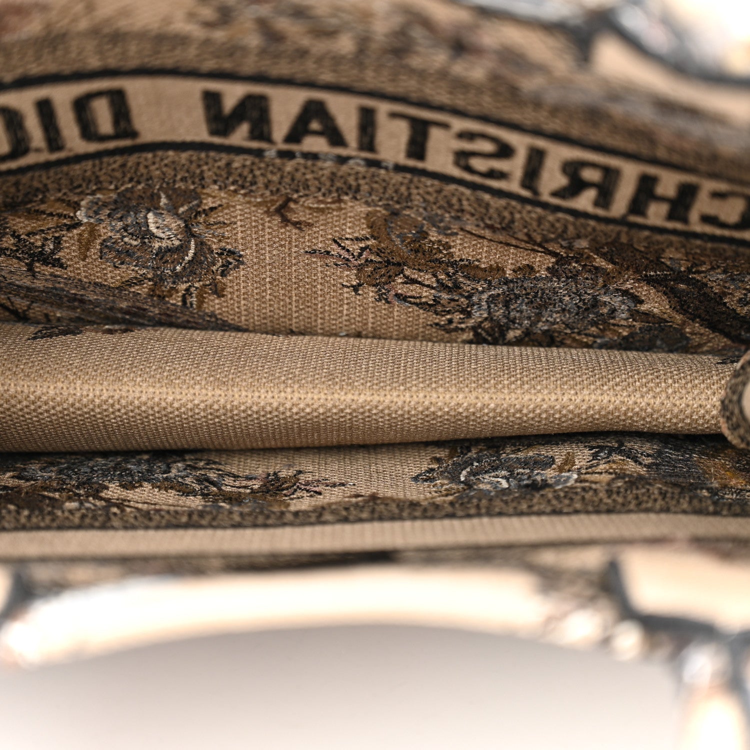 Christian Dior Canvas Embroidered Jardin D'Hiver Medium Book Tote Beige Multicolor 5 of 13