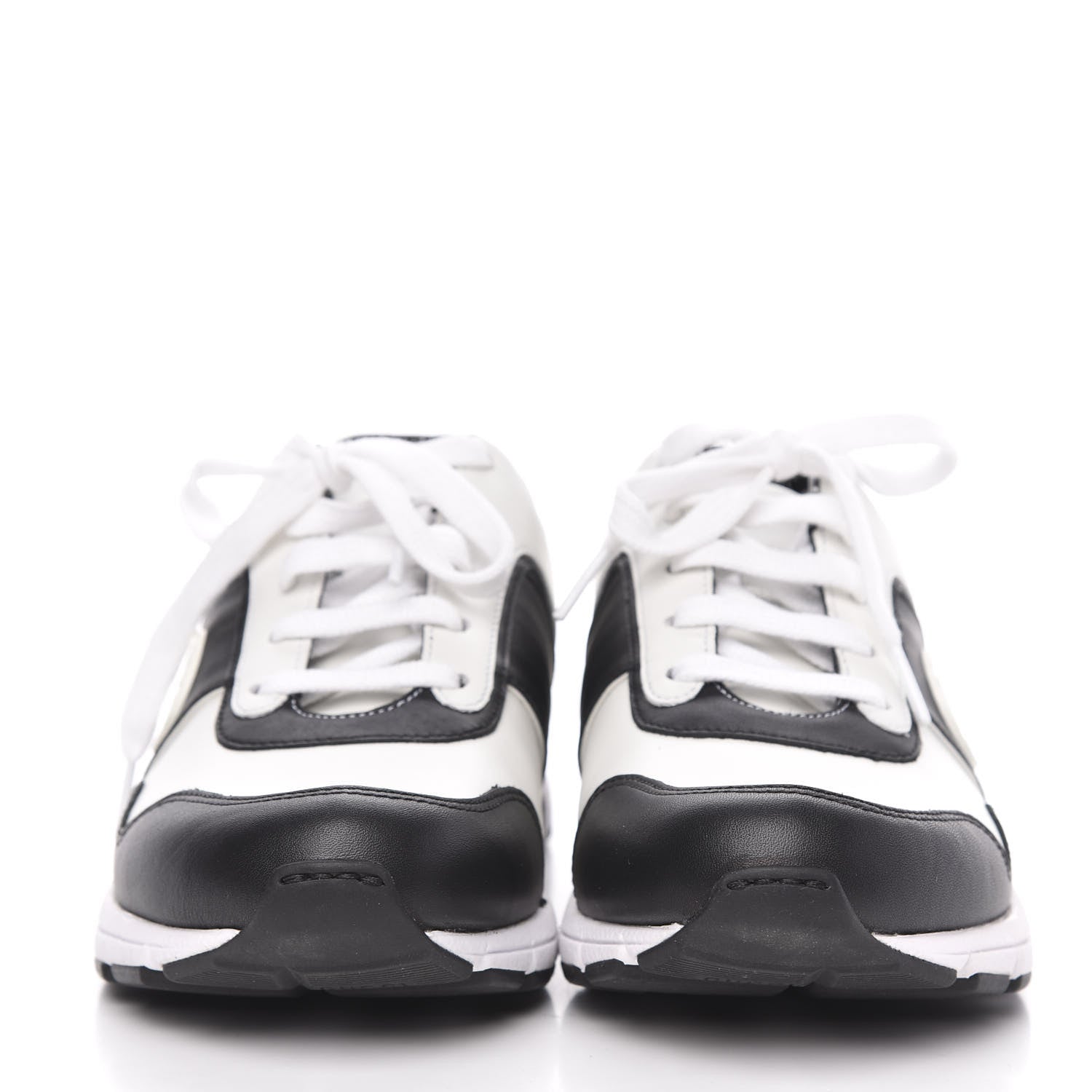 Gucci Calfskin Womens Interlocking G Sneakers 37.5 Black White 2 of 8