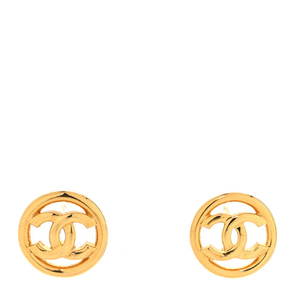 Chanel CC Round Earrings Gold 1 of 5