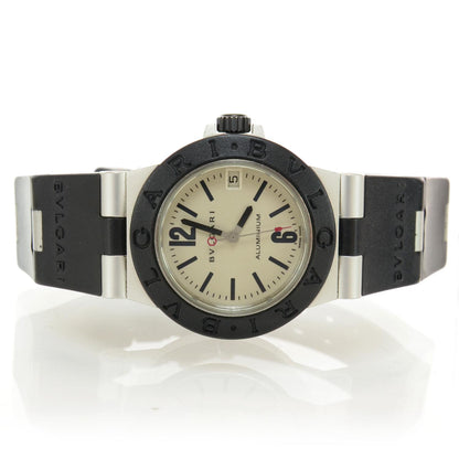 Bulgari Aluminum Rubber 32mm Diagono Quartz Watch 1 of 7