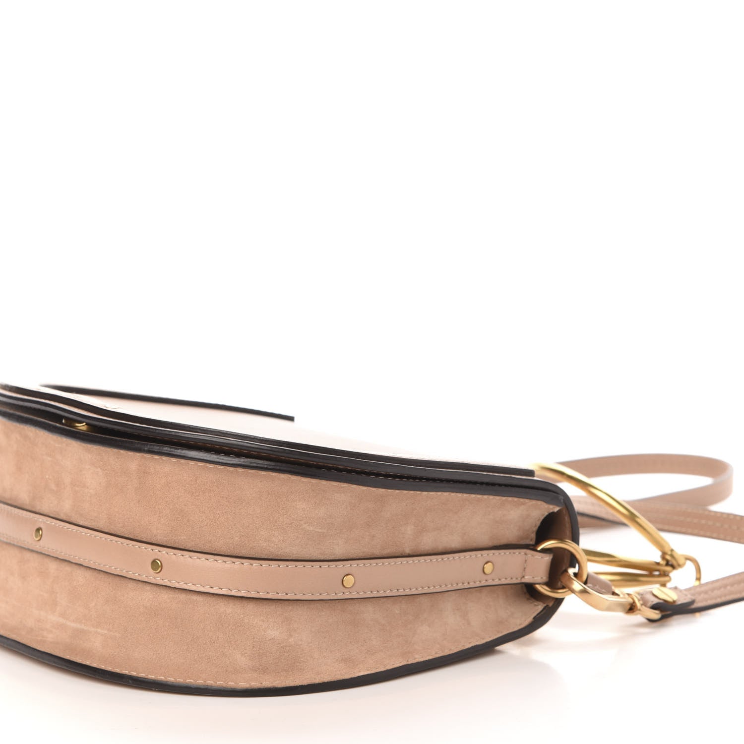 Chloe Calfskin Suede Medium Nile Bracelet Bag Biscotti Beige 12 of 14