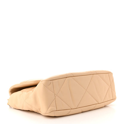 Chanel Goatskin Quilted Large Chanel 19 Flap Beige 4 of 10