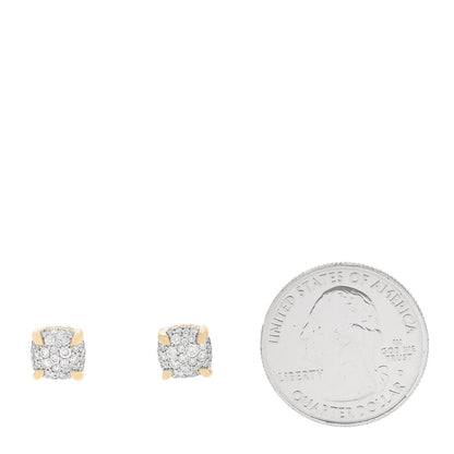 David Yurman 18K Yellow Gold Diamond 8mm Chatelaine Pave Stud Earrings 2 of 5