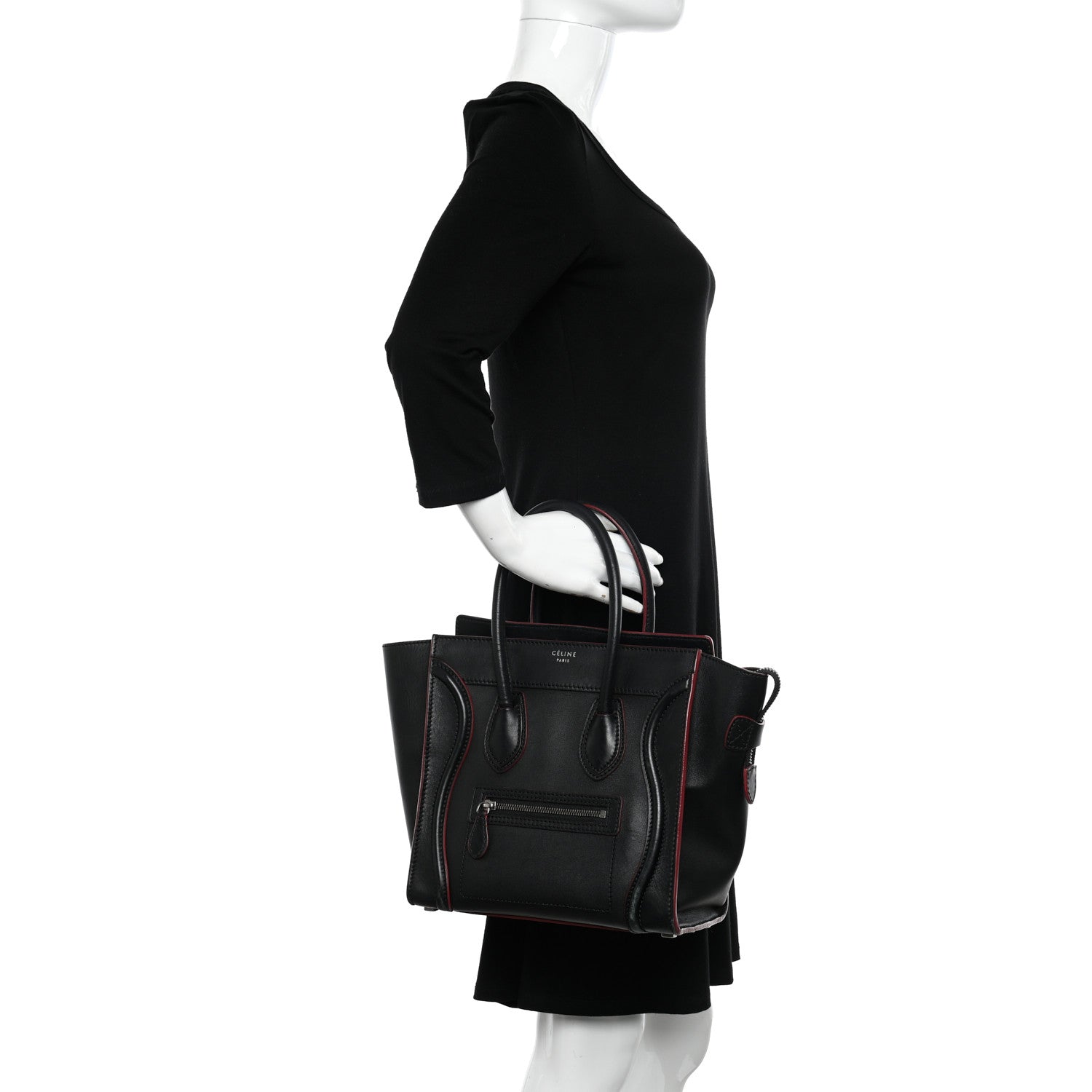Celine Smooth Calfskin Micro Luggage Black 2 of 11