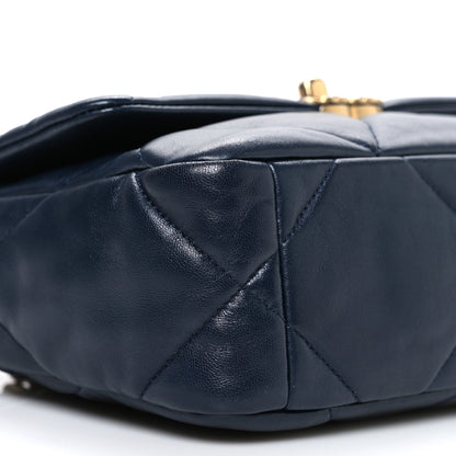 Chanel Lambskin Quilted Medium Chanel 19 Flap Navy Blue 9 of 10
