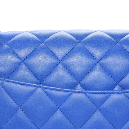 Chanel Lambskin Quilted Jumbo Double Flap Blue 11 of 15