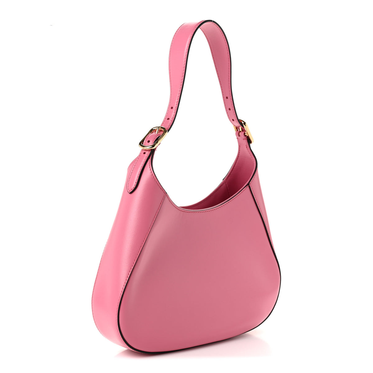 Brushed Calfskin Cleo Adjustable Strap Shoulder Bag Pink