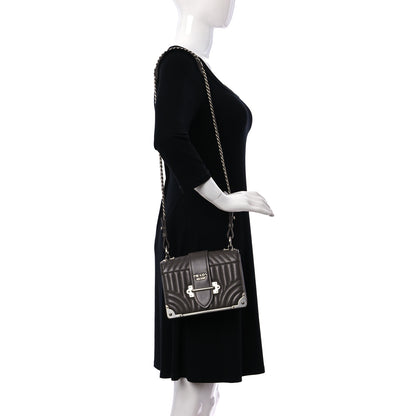 Prada Soft Calfskin Impunture Diagramme Cahier Bag Bambu 2 of 15