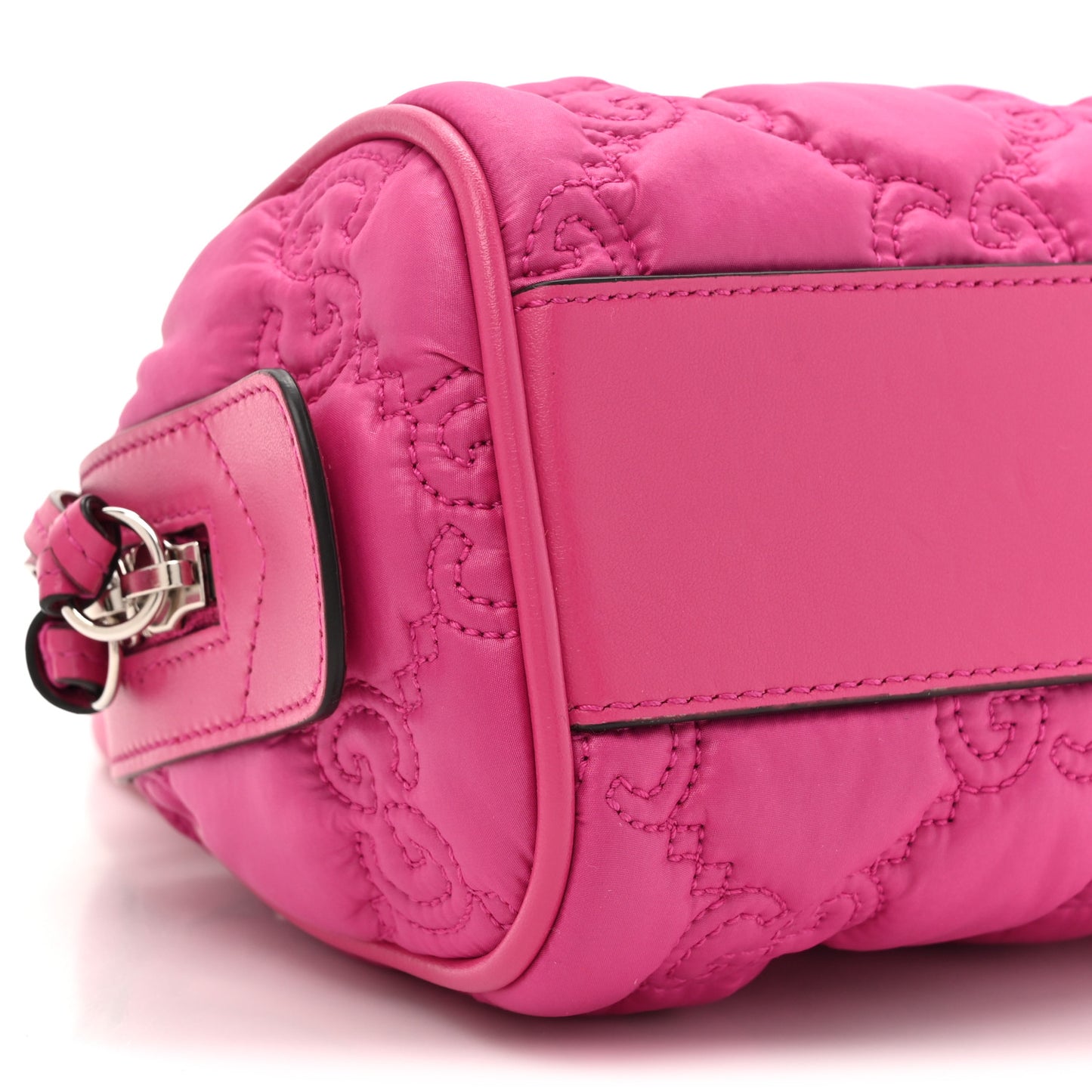 Nylon Calfskin Enamel GG Matelasse Mini Bowler Bag Lovely