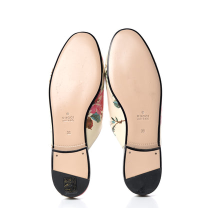 Gucci Calfskin Stamp Allover Rose Princetown Slippers 38 Beige 7 of 11