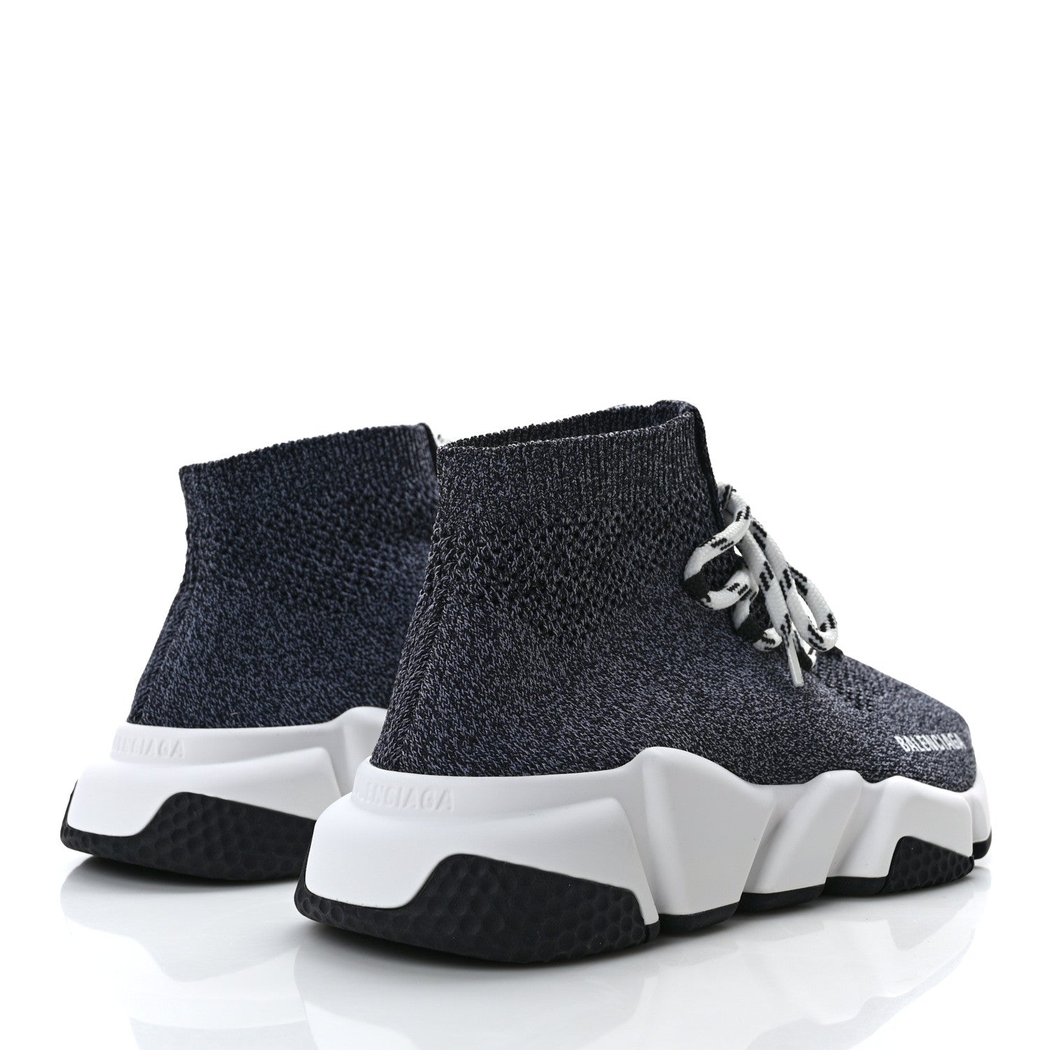 Balenciaga Chine Knit Bi-Color Sole Womens Speed Lace Up Sneakers 37 4 of 8