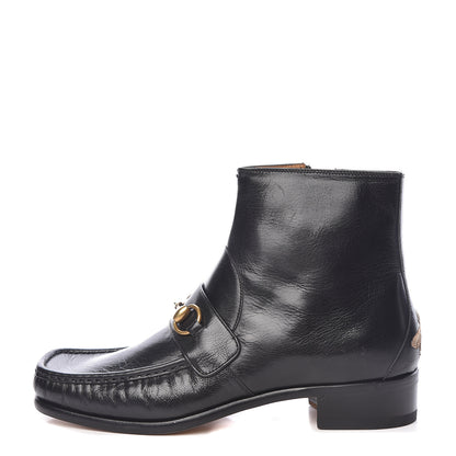 Gucci Quentin Goatskin Mens Horsebit Ankle Boots 7 Black 1 of 10