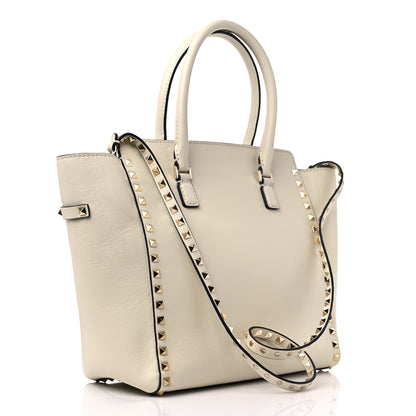 Valentino Garavani Vitello Rockstud Double Handle Tote Ivory 3 of 9
