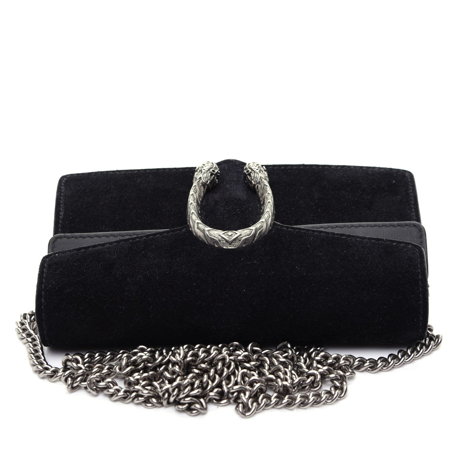 Gucci Suede Super Mini Dionysus Shoulder Bag Black 10 of 11