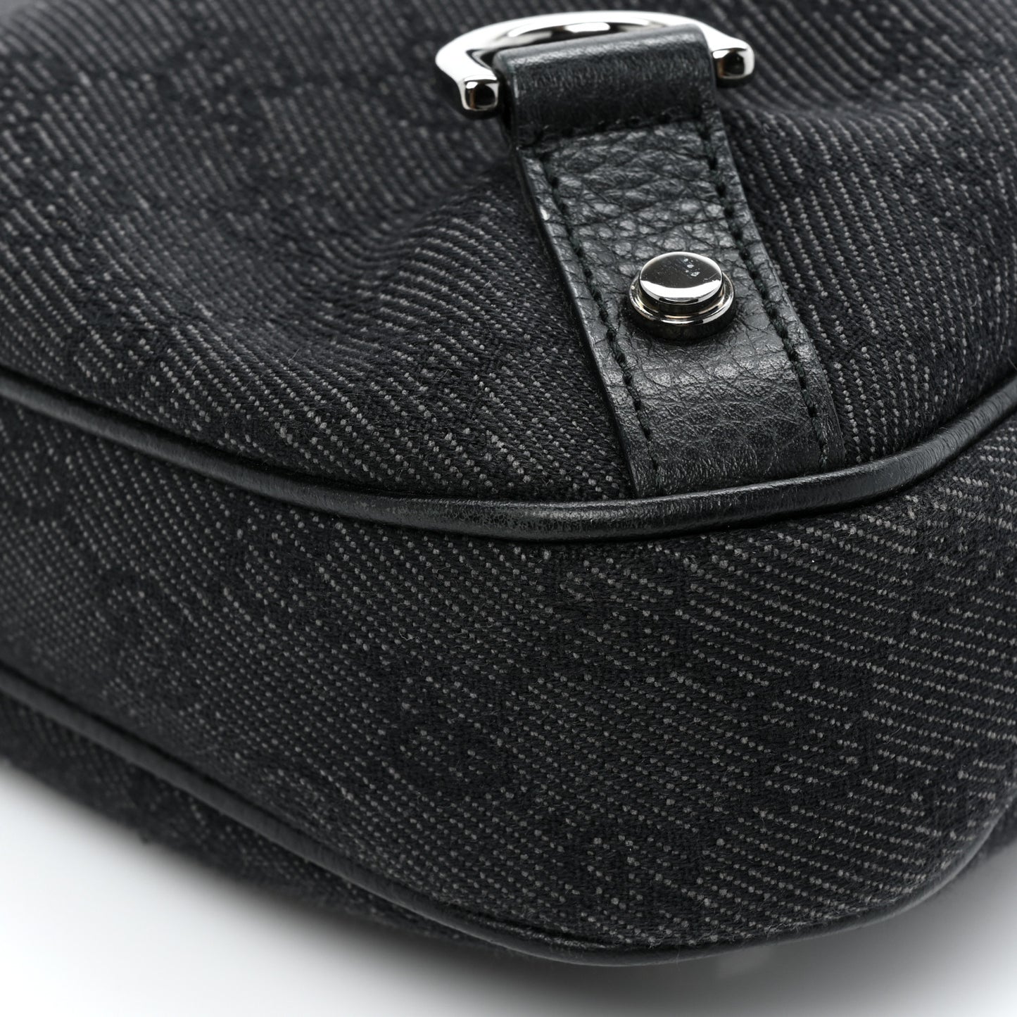 Denim Monogram Abbey D Ring Hobo Black