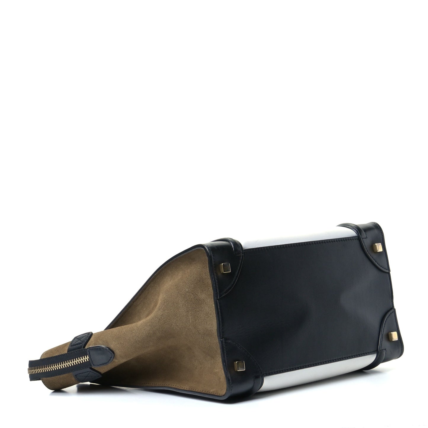 Smooth Calfskin Suede Micro Tri-Color Luggage Khaki