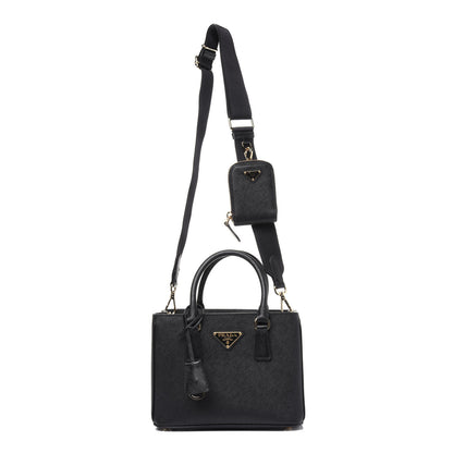 Prada Saffiano Lux Micro Galleria Shoulder Bag Black 2 of 19
