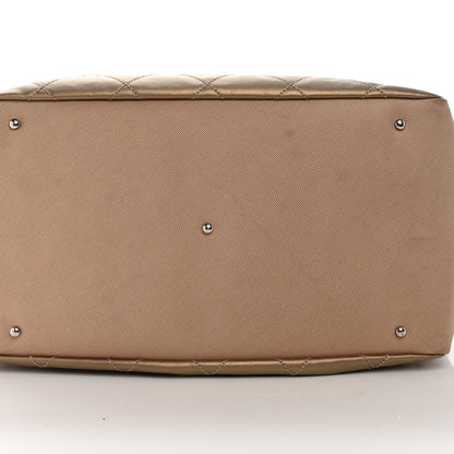 Chanel Metallic Coated Canvas Paris Biarritz XL Travel Bag Gold 10 of 10