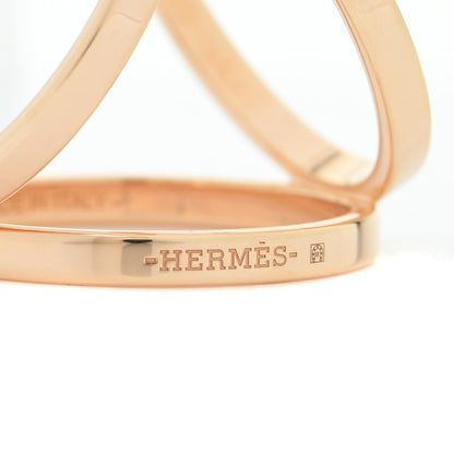 Hermes Permabrass Rose Gold Plated Trio Scarf Ring 5 of 6