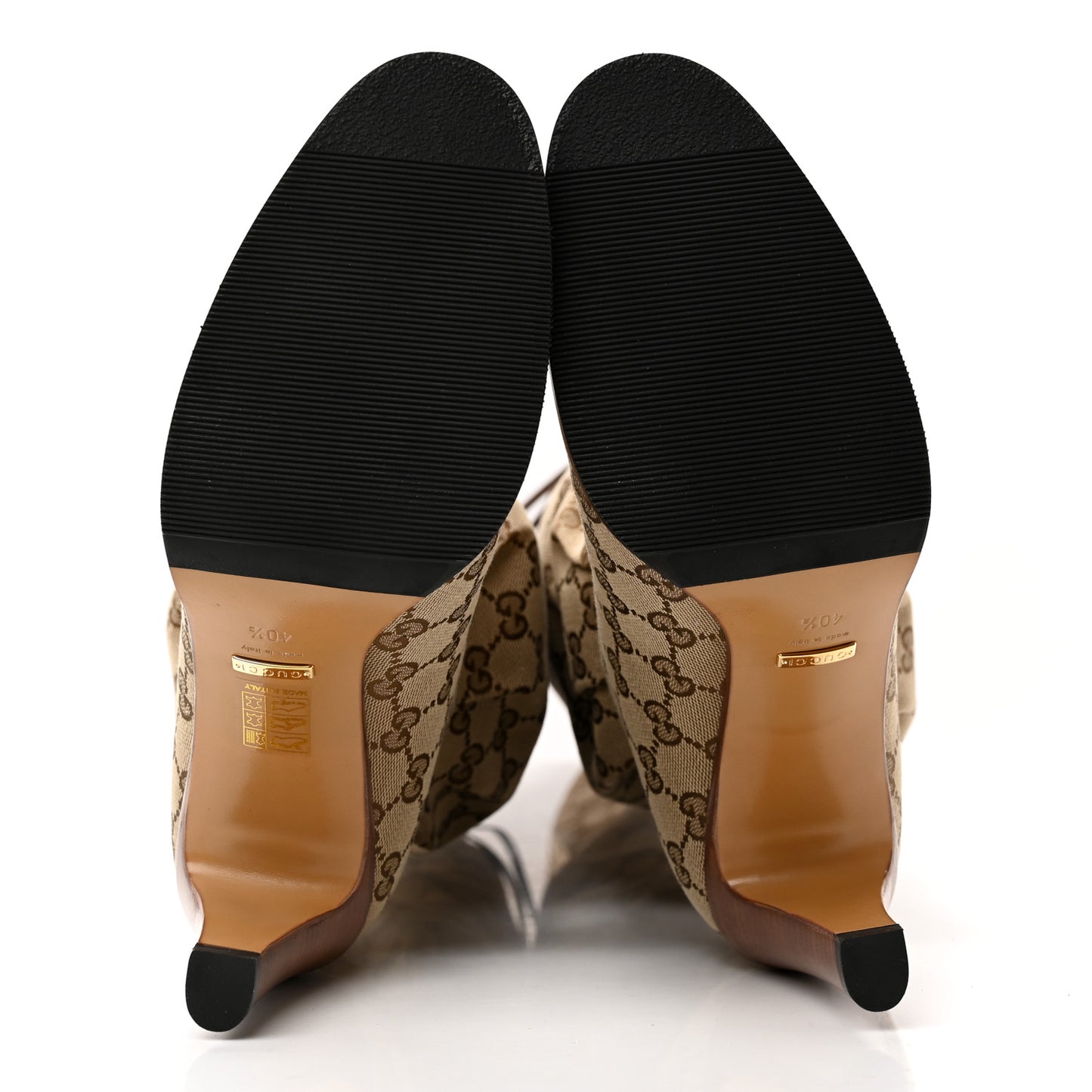 Monogram Over the Knee Boots 40.5 Beige Ebony