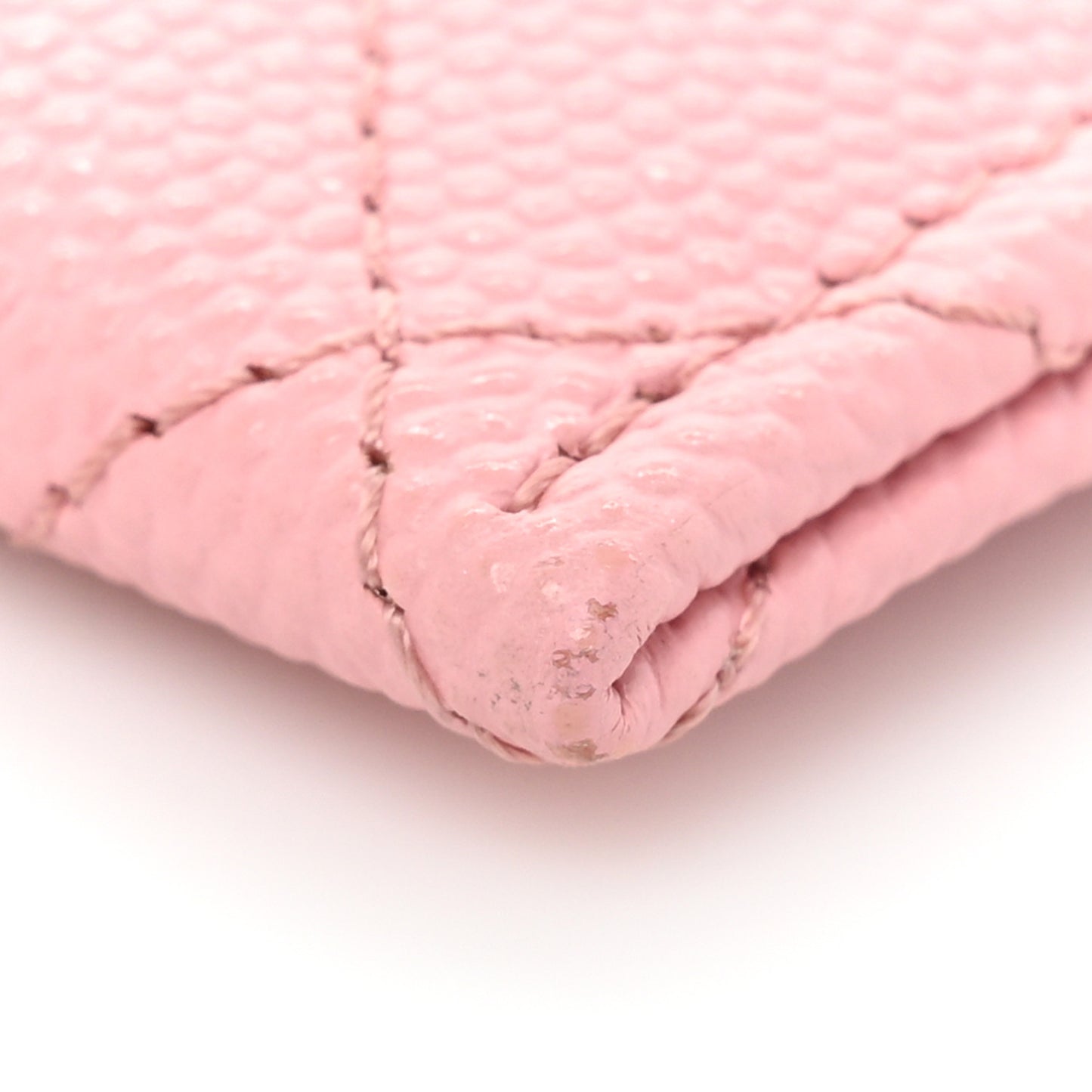 Caviar Quilted Card Holder Pink