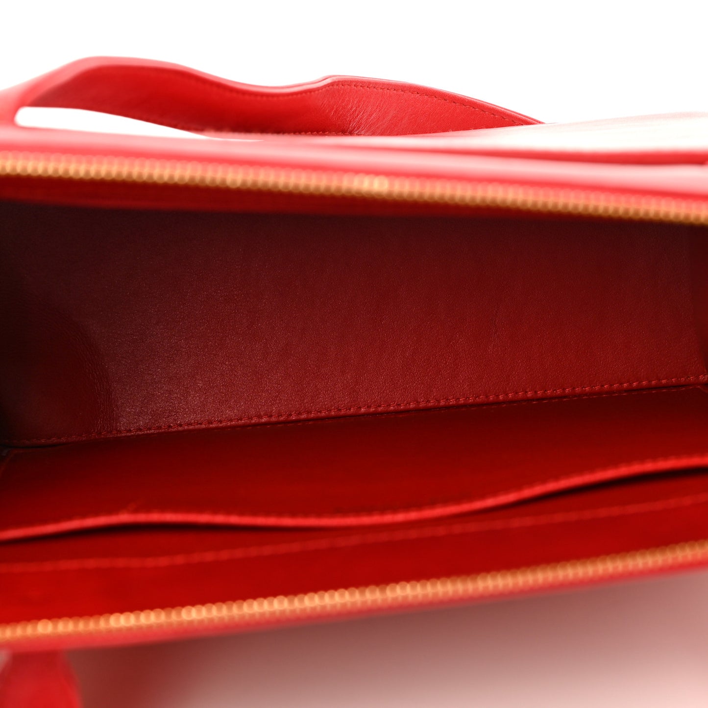 Calfskin Logo Shoulder Bag Red