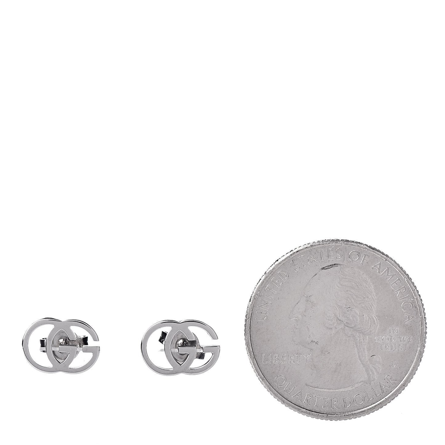 18K White Gold GG Tissue Stud Earrings