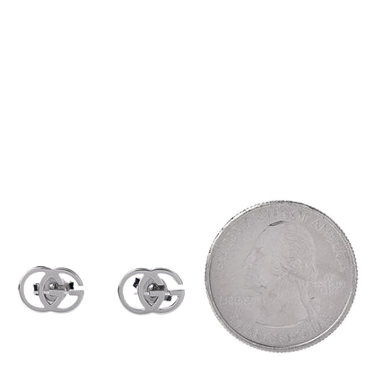 Gucci 18K White Gold GG Tissue Stud Earrings 2 of 4