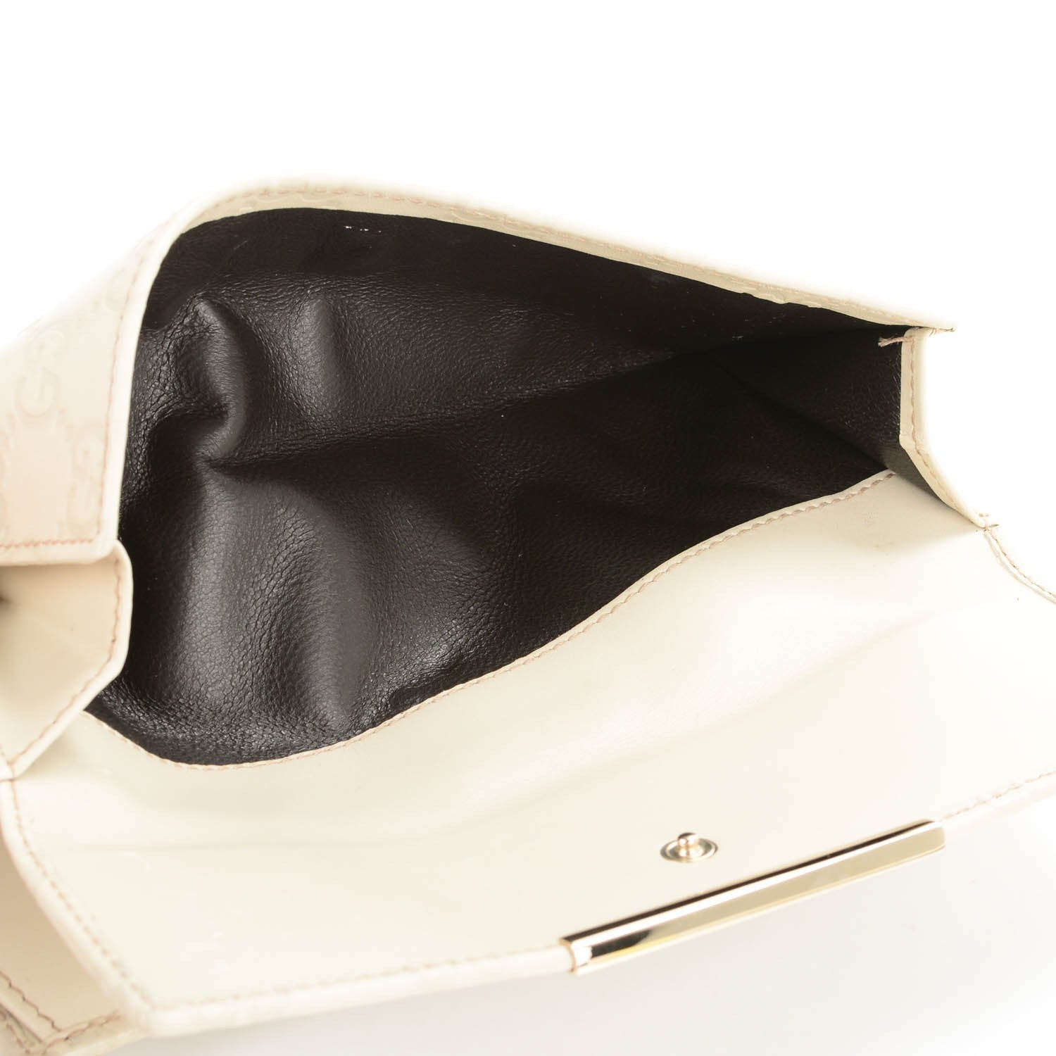 Gucci Guccissima Margaux Calfskin Metal Bar Continental Flap Wallet Mystic White 5 of 8