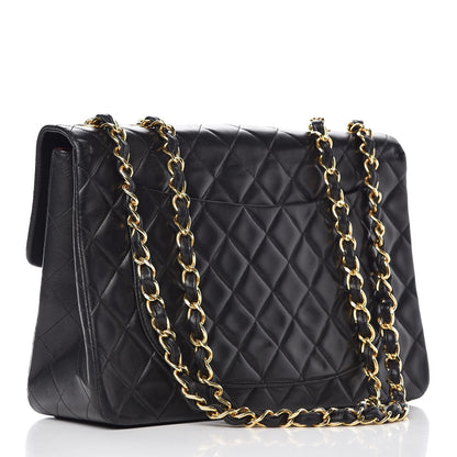 Chanel Lambskin Quilted XL Jumbo Single Flap Black 5 of 23