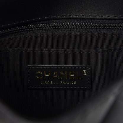 Chanel Calfskin Quilted Small Strap Into Flap Bag Black Brown 8 of 11