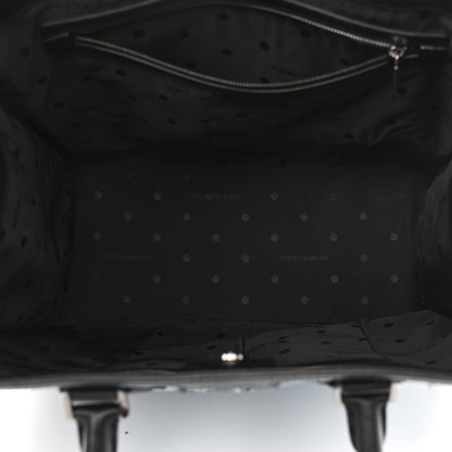 Dolce & Gabbana Calfskin Denim Patchwork Edge Shopper Tote Blue 9 of 10