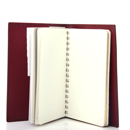 Hermes Courchevel Globe Trotter PM Agenda Cover Black Rouge Vif 7 of 9