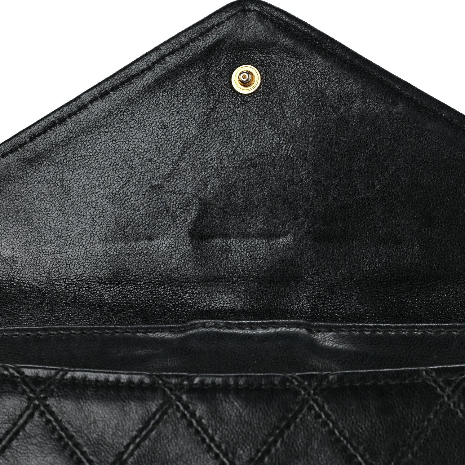 Chanel Lambskin Diamond Stitched Envelope Long Flap Wallet Black 11 of 11