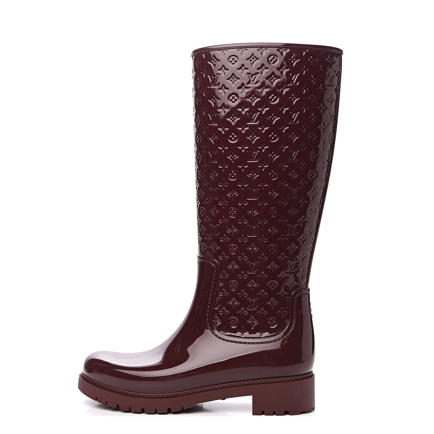 Louis Vuitton Rubber Embossed Monogram Splash Rain Boots 41 Brown 1 of 6