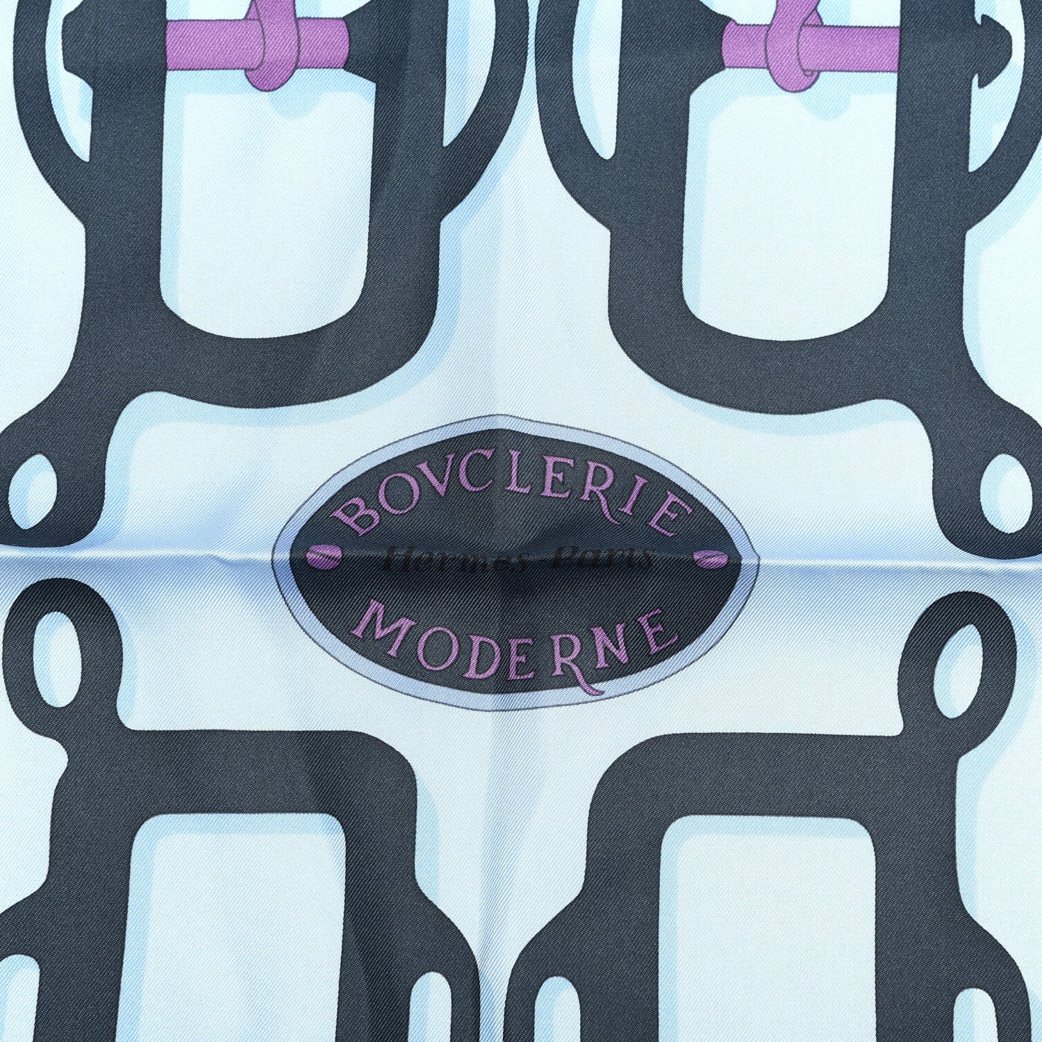 Hermes Silk Bouclerie Moderne Scarf 90 Rouge Bleu Pale Mauve 2 of 3