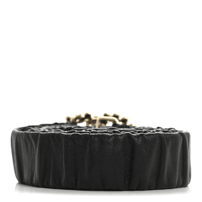 Chanel Calfskin Strass Ruched Rope CC Belt 95 38 Black 2 of 6