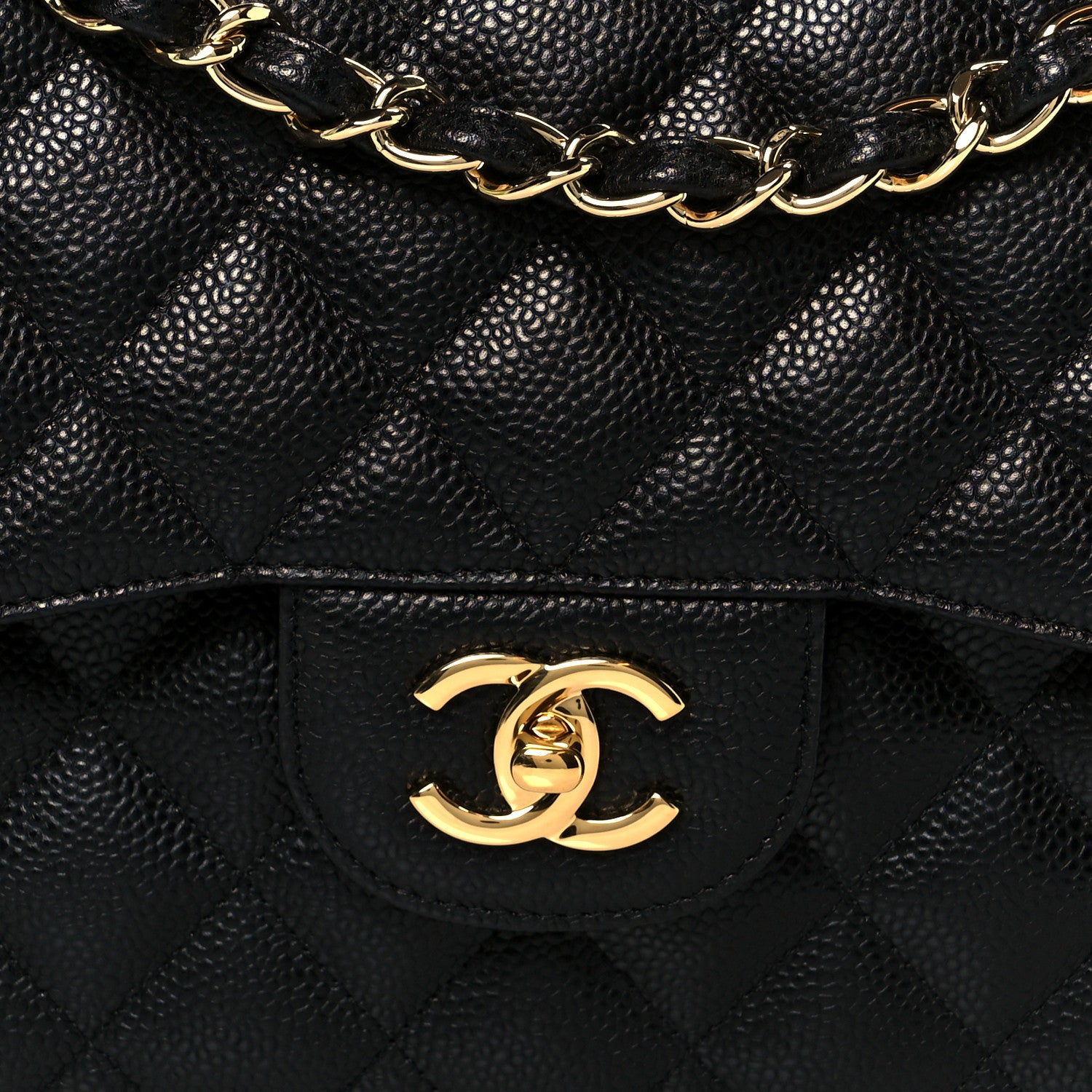Chanel Caviar Quilted Jumbo Double Flap Black 9 of 12