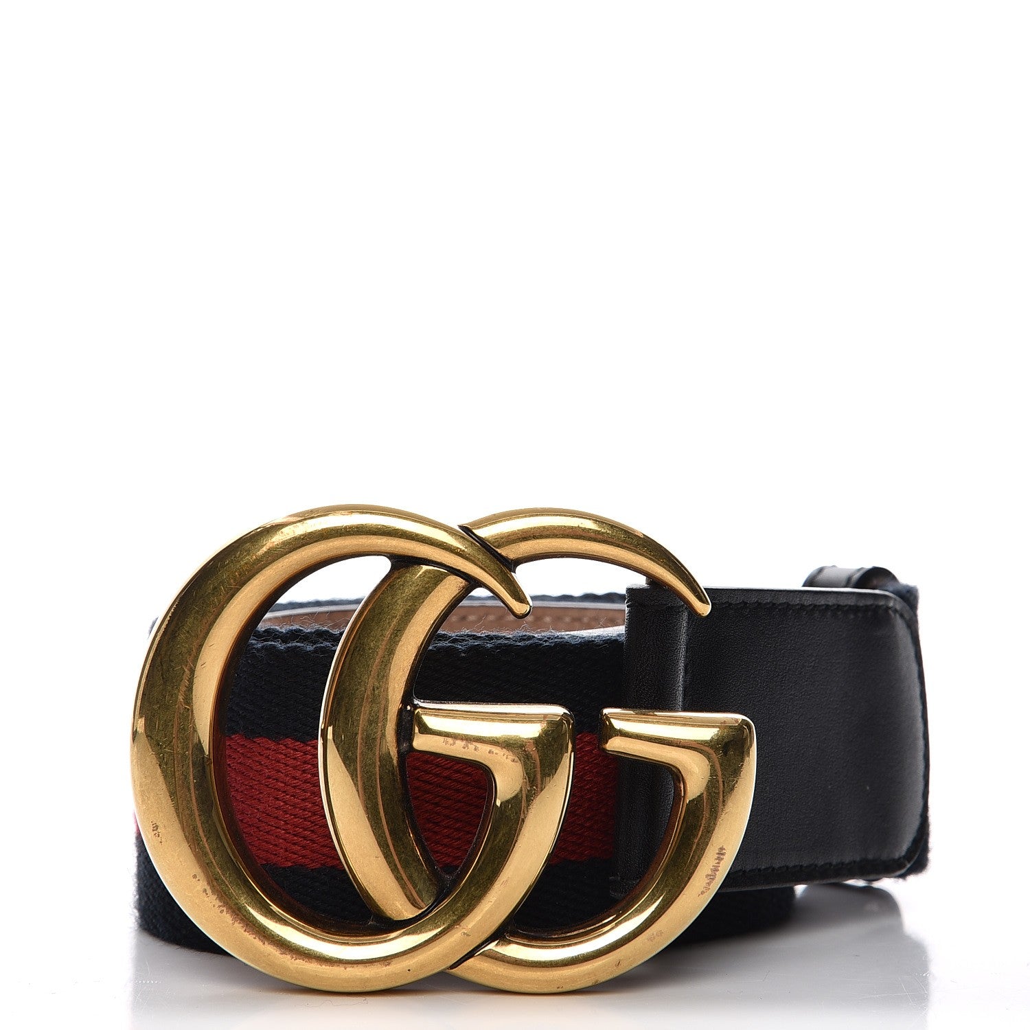 Gucci Nylon Calfskin Double G Web 40mm Belt 100 40 Blue Red Black 1 of 7