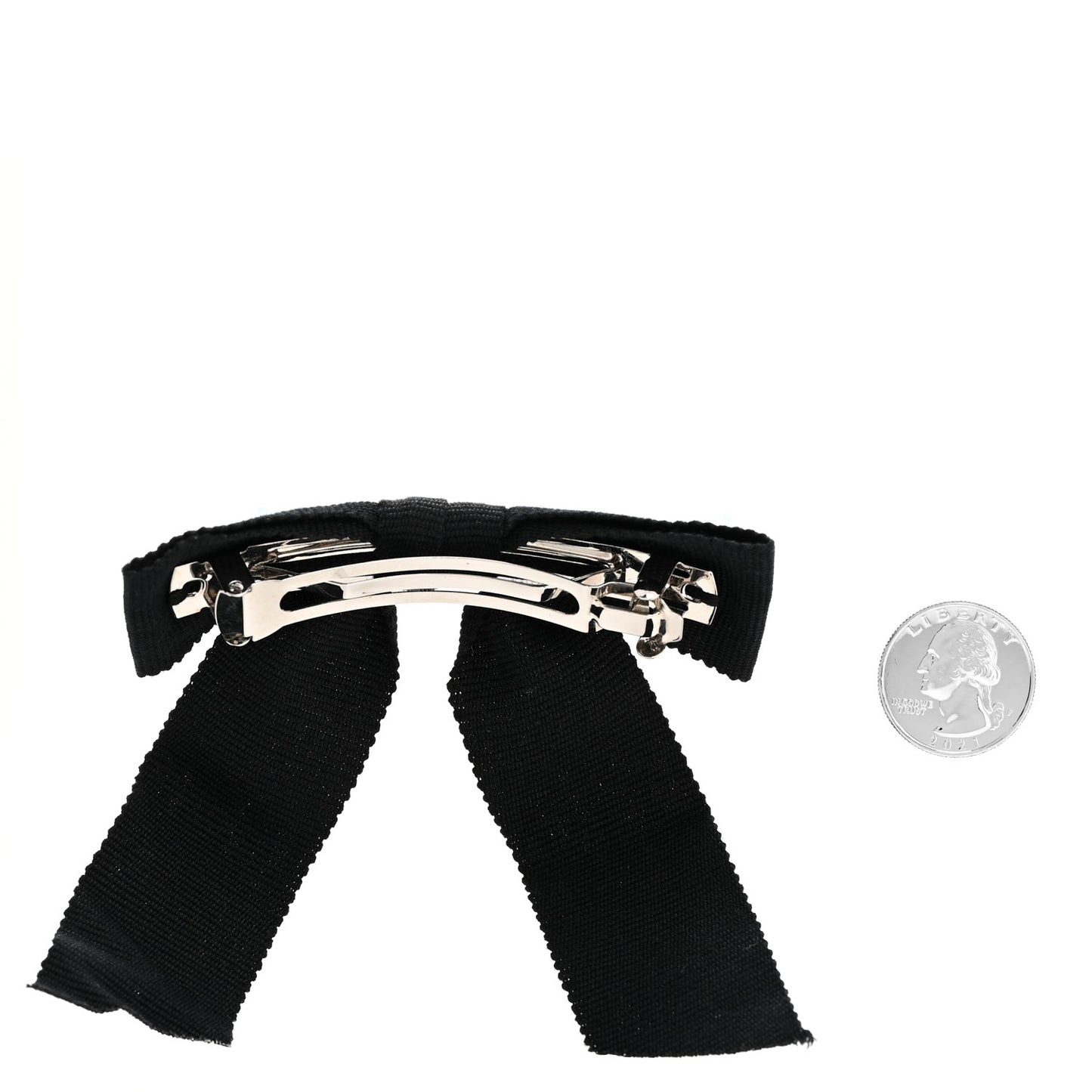 Grosgrain Bow CC Hair Clip Black