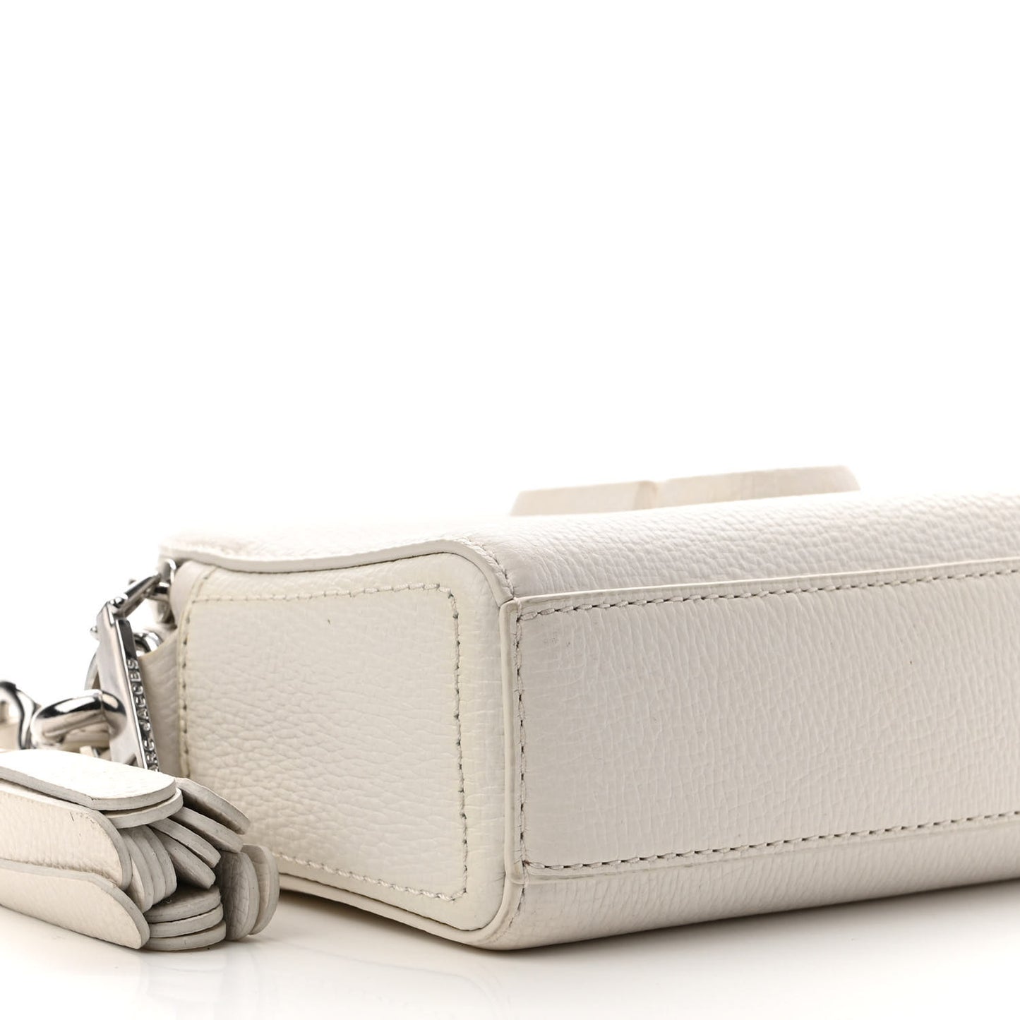 Calfskin Shutter Camera Crossbody Bag White