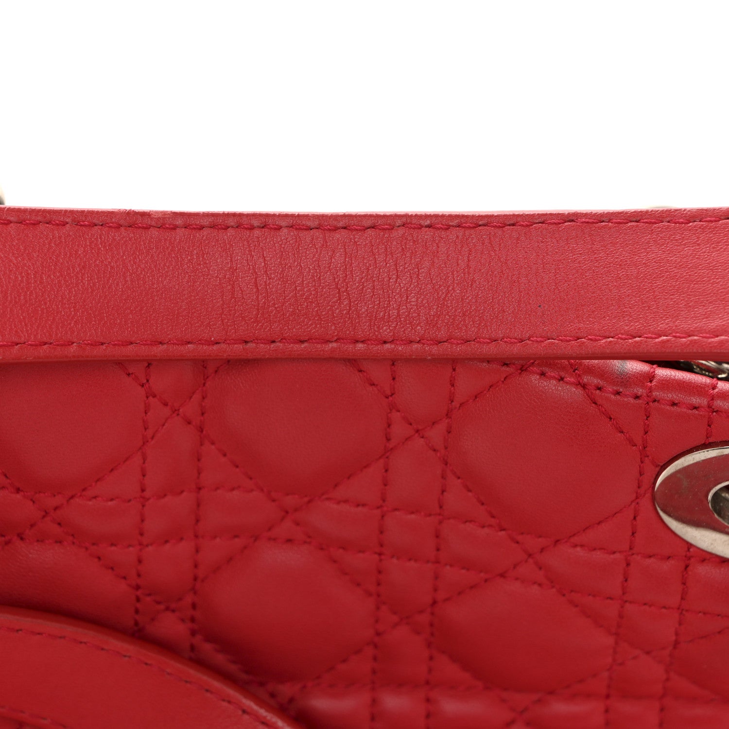 Christian Dior Lambskin Cannage Large Dior Soft Shopping Tote Fuchsia 12 of 14