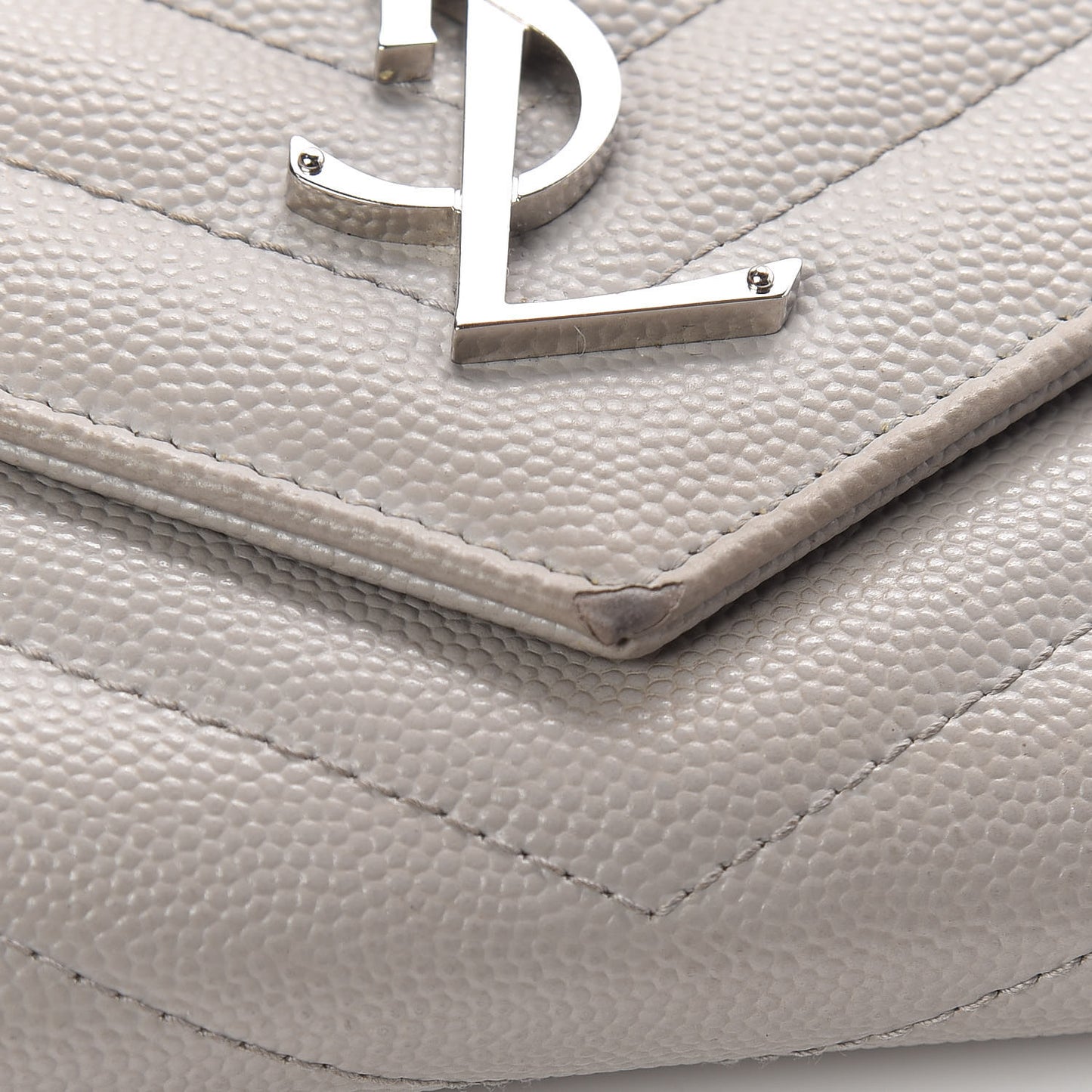 Grain De Poudre Matelasse Chevron Monogram Flap Wallet Souris