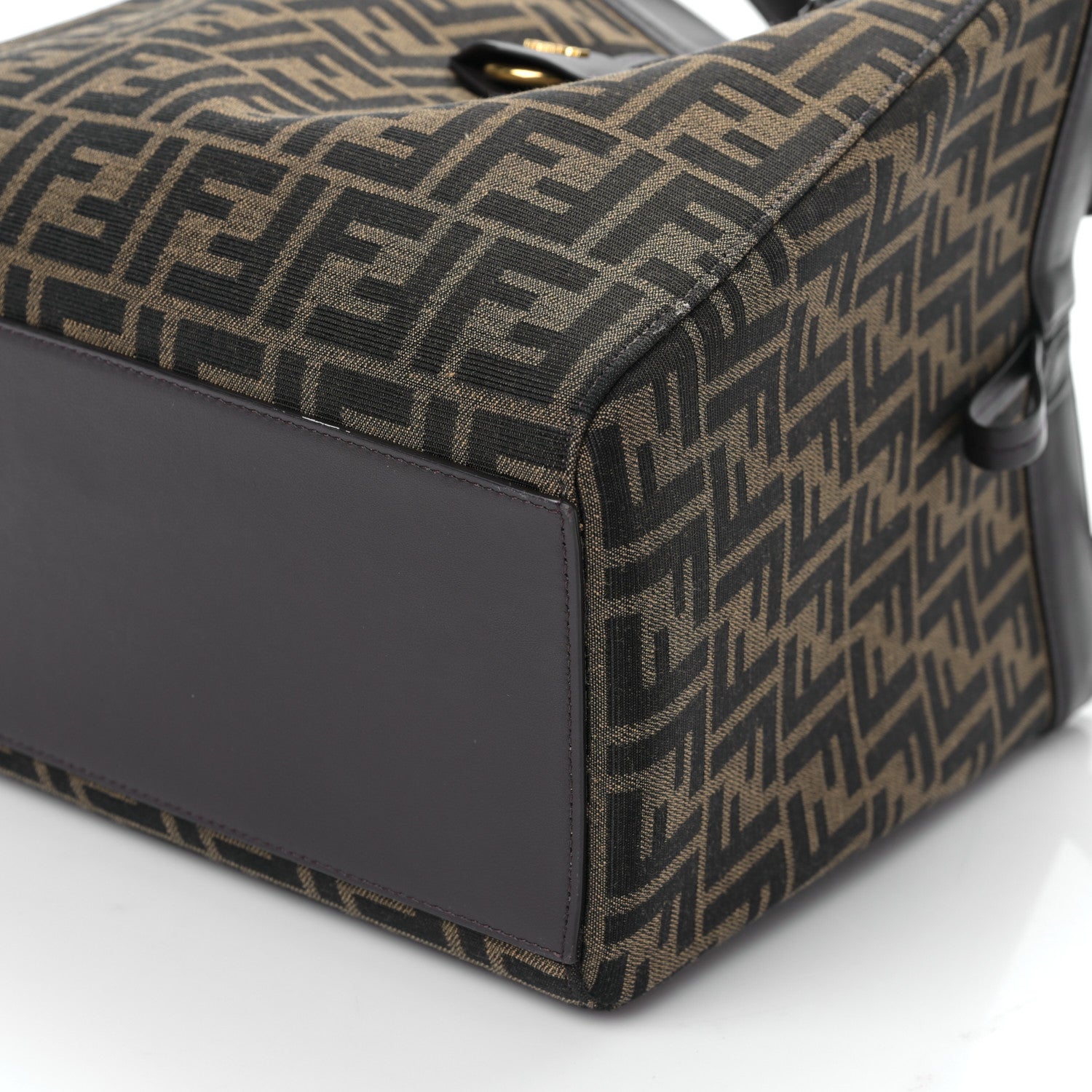 Fendi Fabric Jacquard Vitello Grace FF 1974 Medium Fendi Origami Tobacco Moro Ebano 8 of 8