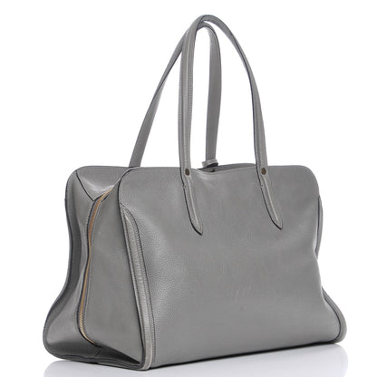 Alexander McQueen Pebbled Calfskin Large Skull Padlock Zip Around Tote Dark Grey 3 of 9