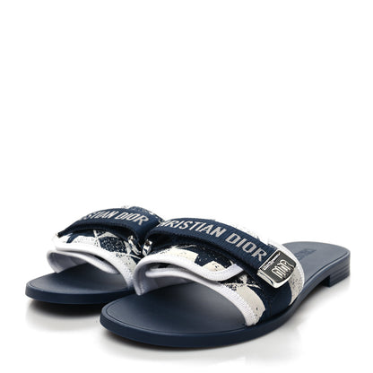 Christian Dior Technical Fabric Dio(r)evolution Slide Sandals Deep Blue 3 of 8