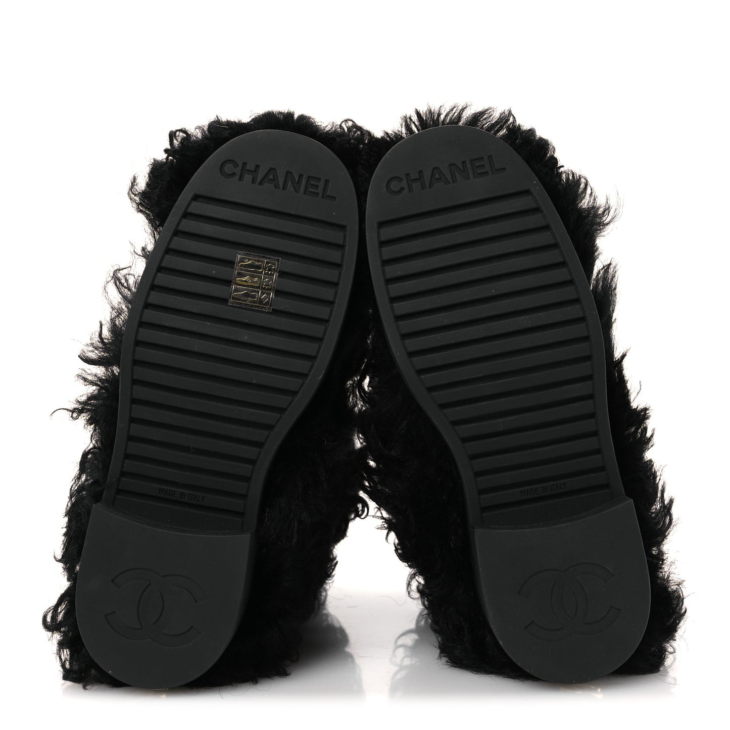 Shearling Sheepskin High Boots 37.5 Black