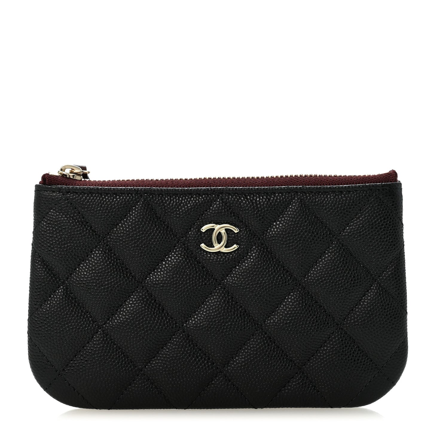 Caviar Quilted Small Cosmetic Case Black