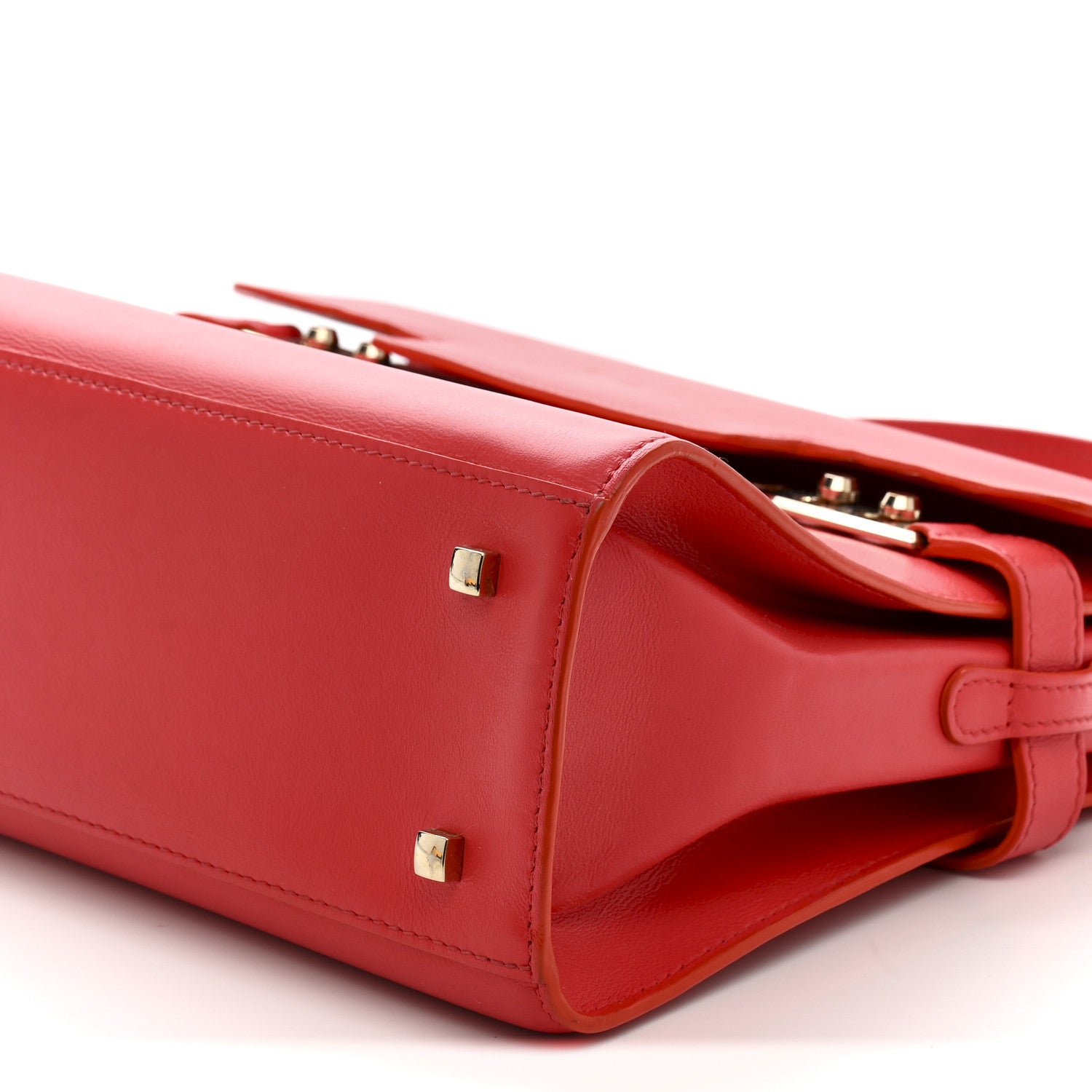 Delvaux Calfskin MM Tempete Satchel Coral 11 of 13