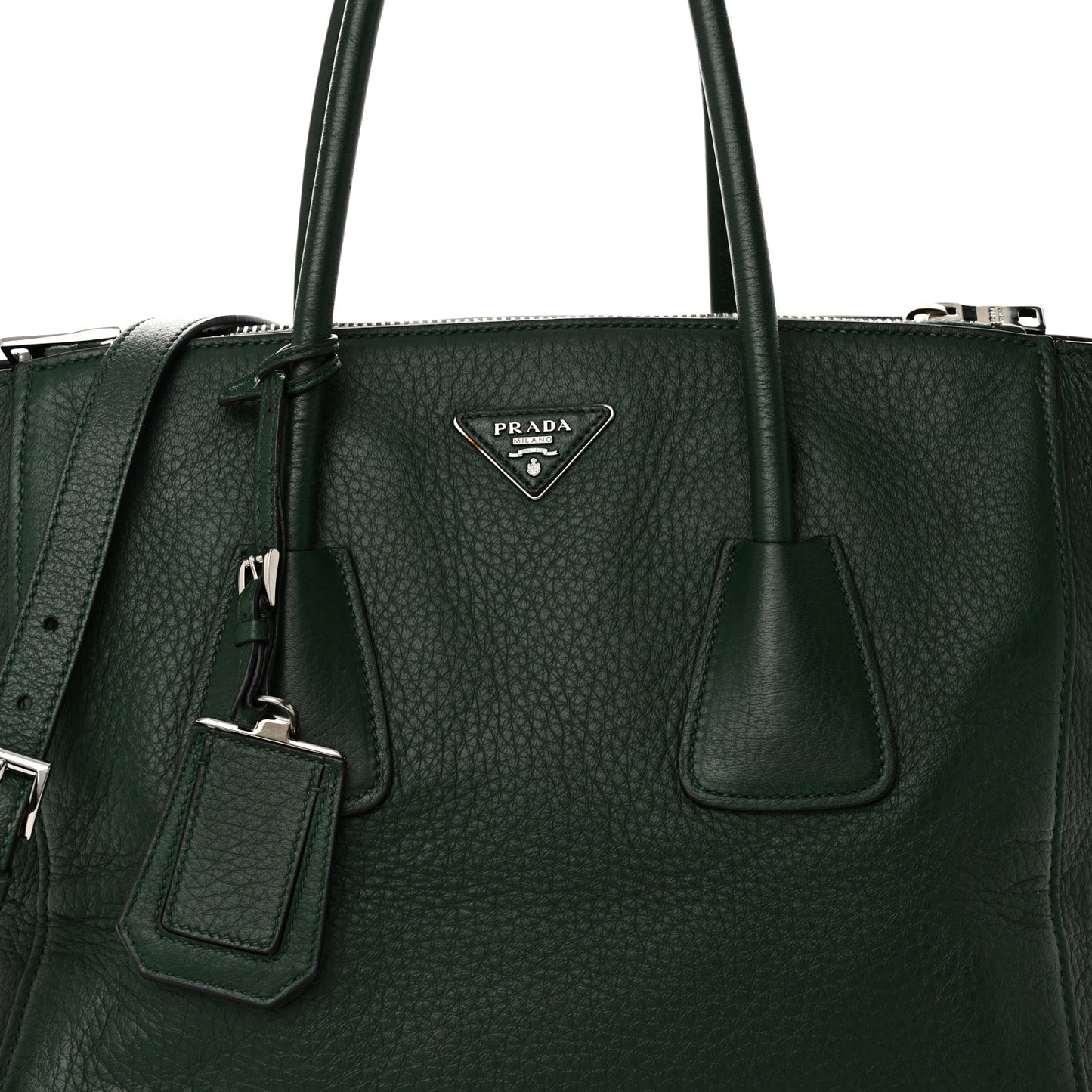 Cervo Deerskin Twin Pocket Tote Green